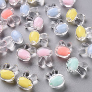 Transparent Acrylic Beads, Bead in Bead, Rabbit, Mixed Color, 15.5x12x9.5mm, Hole: 2mm(X-TACR-S152-05A)