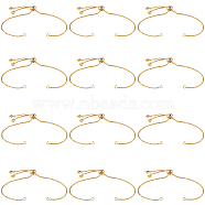 12Pcs Rack Plating Adjustable Brass Slider Bracelet Making, with Cubic Zirconia, Long-Lasting Plated, Lead Free & Cadmium Free, Fit for Connector Charms, Golden, Single Chain Length: 12.5cm, Hole: 1mm(KK-SP0001-80G)