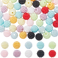 100Pcs 10 Colors Resin Imitation Pearl Beads, Round Bayberry Beads, Mixed Color, 15mm, Hole: 2.5mm, 10pcs/color(RESI-SC0003-10)