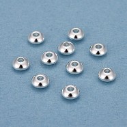 201 Stainless Steel Spacer Beads, Disc, Silver, 5x2.5mm, Hole: 1.5mm(X-STAS-H410-12S-B)