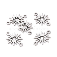 201 Stainless Steel Links/Connectors, Laser Cut, Star, Stainless Steel Color, 15x20.5x1mm, Hole: 1.8mm(STAS-T056-LA334-1)