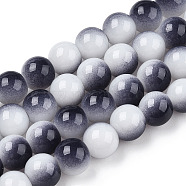 Two Tone Opaque Baking Painted Glass Beads Strands, Round, Prussian Blue, 8x7mm, Hole: 1.2mm, about 100~102pcs/strand, 29.53~30.12 inch(75~76.5cm)(DGLA-Q027-8mm-04)