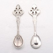 Tibetan Style Alloy Big Pendants, Kitchen Utensil Pendants, Spoon, Cadmium Free & Lead Free, Antique Silver Color, 59x15x4mm(X-TIBEP-A19597-AS-LF)