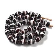 Handmade Nepalese Lampwork Beads, Barrel, Coconut Brown, 19x14mm, Hole: 2mm, about 36pcs/strand, 26.38''(67cm)(LAMP-Z008-06F)
