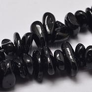 Natural Black Tourmaline Chip Bead Strands, 4~12x4~7x2~5mm, Hole: 1mm, about 33.8 inch(X-G-L444-08)