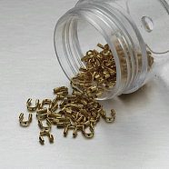 Brass Wire Guardian and Protectors, Raw(Unplated), Nickel Free, about 4mm wide, 5mm long, 1mm thick, hole: 0.5mm(KK437)