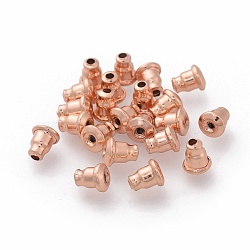 304 Stainless Steel Ear Nuts, Earring Backs, Rose Gold, 6x5mm, Hole: 1.2mm, Fit For 0.6~0.7mm Pin(STAS-G205-11RG)