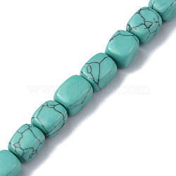 Synthetic Turquoise Beads Strands, Cuboid, 8.5~11x7.5~9x7.5~9mm, Hole: 1.2mm, about 20pcs/strand, 7.72~8.74 inch(19.6~22.2cm)(G-F743-02M)