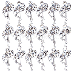 100Pcs Tibetan Style Alloy Flamingo Shape Pendants, Antique Silver, 23.3x13x2mm, Hole: 2mm(FIND-SC0006-35)