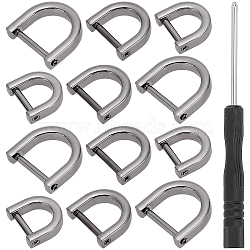 Alloy D-Ring Shackles Clasps, with Iron Screwdriver, with Plastic Handles, Gunmetal, Clasps: 19~26x21~27mm, Inner Diameter: 13~19mm(FIND-GF0002-48B)