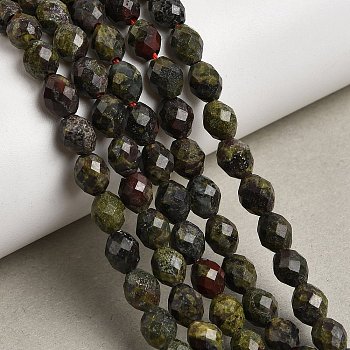 Natural Dragon Blood Beads Strands, Faceted, Rice, 6~6.5x5~6mm, Hole: 1.2mm, about 58~62pcs/strand, 14.57''~14.76''(37~37.5cm)