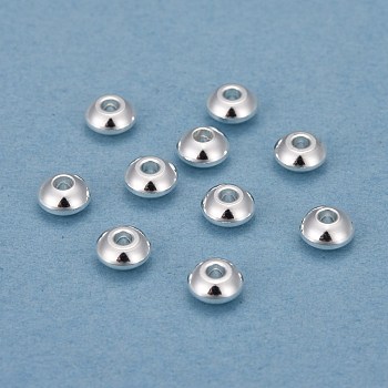 201 Stainless Steel Spacer Beads, Disc, Silver, 5x2.5mm, Hole: 1.5mm