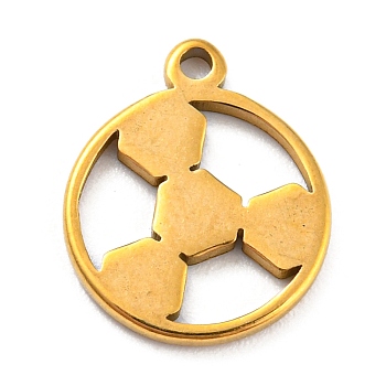 304 Stainless Steel Charms, Golden, Laser Cut, Football, 12x10x1mm, Hole: 0.9mm