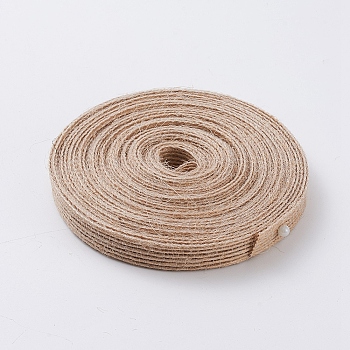 Burlap Fabric Ribbon, for Craft Making, Tan, 3/8 inch(10mm), about 10m/roll