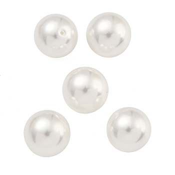 Baking Painted Pearlized Glass Pearl Round Beads, White, 14mm, Hole: 0.8mm