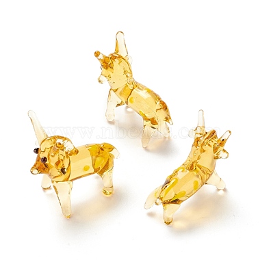 Gold Cattle Lampwork Beads