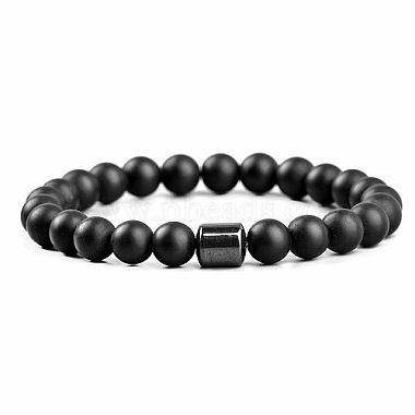 Round Black Stone Bracelets