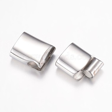 304 Stainless Steel Magnetic Clasps with Glue-in Ends(STAS-P100-09P)-2