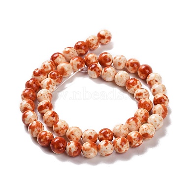 Chapelets de perles en jade blanc d'océan naturel(G-E346-10mm-06)-6