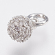 Brass Micro Pave Cubic Zirconia Charms(ZIRC-F083-024P-RS)-1