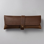 Rectangle Leather Pen Bags, Snap Clasp Pen Bags, with Alloy Findings, Study Supplies, Coconut Brown, 90x210x43mm(AJEW-WH20001-28A)