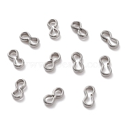 Non-Tarnish 304 Stainless Steel Quick Link Connectors, Peanut Shape, Stainless Steel Color, 7x3x1.5mm, Inner Diameter: 2x6mm(STAS-G243-15P)