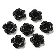 Aluminum Beads, Oxidation, Rose, Black, 15x15x9mm, Hole: 1.4mm(FALUM-Q001-01A-14)