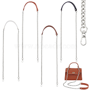 WADORN 4Pcs 4 Colors Imitation Leather Crossbody Long Purse Straps, Pressure Relieve Bag Strap, with Iron Chain & Swivel Clasp, Platinum, 102cm, 1pc/color(FIND-WR0009-03P)