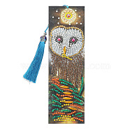 DIY Diamond Painting Kits For Bookmark Making, including Bookmark, Tassel, Resin Rhinestones, Diamond Sticky Pen, Tray Plate and Glue Clay, Rectangle, Owl Pattern, 210x60mm(DIAM-PW0001-206-16)