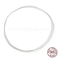 925 Sterling Silver Full Hard Wires, Round, Silver, 22 Gauge, 0.6mm(STER-Z006-01D)