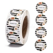 1 Inch Thank You Roll Stickers, Self-Adhesive Paper Gift Tag Stickers, for Party, Decorative Presents, Word, 24.5mm, 500pcs/roll(DIY-E023-07B)