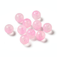 Transparent Acrylic Beads, Two-Tone, Round, Pink, 7.5x7mm, Hole: 1.8mm, about: 1900~2000pcs/500g(OACR-Z006-03E)