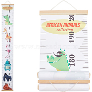 Aniaml Pattern Removable Height Chart for Kids, Wood & SGC Hanging Measuring Chart Rulers, Rectangle, Colorful, 1540x202~214x0.3~11mm(AJEW-WH0165-70B)