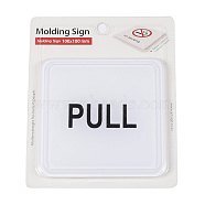 Resin Notice Sign, Square with Pull, White, 10x10x0.35cm(AJEW-K015-C03)