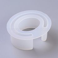 DIY Cuff Bangle Silicone Molds, Resin Casting Molds, For UV Resin, Epoxy Resin Jewelry Making, Ring, White, 87x98x39mm(DIY-G010-51B)