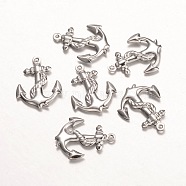 316 Surgical Stainless Steel Pendants, Anchor, Stainless Steel Color, 24x18.5x3mm, Hole: 1mm(X-STAS-K096-06P)