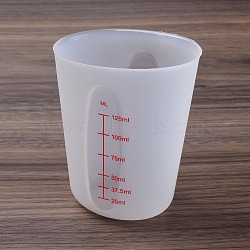 Silicone Measuring Cups, with Scale, Baking Tools, White, 50x74x93mm, Inner Diameter: 72x48mm, Capacity: 125ml(4.23fl. oz)(DIY-C075-01A)