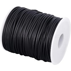 1 Roll PVC Tubular Solid Synthetic Rubber Cord, No Hole, Wrapped Around White Plastic Spool, Black, 2mm, about 54.68 Yards(50m)/Roll(OCOR-NB0002-57)