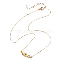 304 Stainless Steel Pendant Necklaces, Leaf, Golden, 15.00 inch(38.1cm)(NJEW-TA00139)