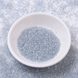 MIYUKI Delica Beads Small, Cylinder, Japanese Seed Beads, 15/0, (DBS0110)Transparent Light Marine Blue Gold Luster, 1.1x1.3mm, Hole: 0.7mm, about 3500pcs/10g(X-SEED-J020-DBS0110)