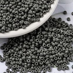 MIYUKI Round Rocailles Beads, Japanese Seed Beads, 8/0, (RR499) Opaque Falcon Gray, 8/0, 3mm, Hole: 1mm, about 422~455pcs/10g(X-SEED-G008-RR0499)