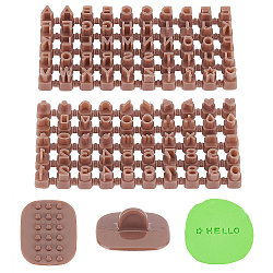 1 Set Plastic Cookie Stamp Sets, Interchangeable Stamps, including Letters, Numbers, Math Symbols, Geometrics, Multipurpose, Also as Clay Stamps, Saddle Brown, 37.5~68x31.5~33x16.5~18mm(DIY-CP0007-05)