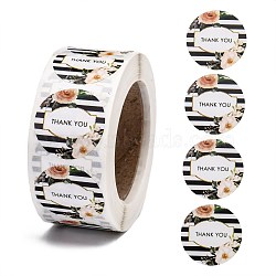1 Inch Thank You Roll Stickers, Self-Adhesive Paper Gift Tag Stickers, for Party, Decorative Presents, Word, 24.5mm, 500pcs/roll(DIY-E023-07B)