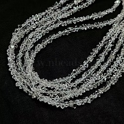 Natural Quartz Beads Strands, Chip, Faceted, Chip, 3.5~4x1.5~2mm, 228pcs/strand, 16 inch(G-L611-A01-01)