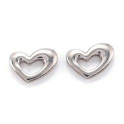 304 Stainless Steel Linking Rings, Heart, Stainless Steel Color, 12x17x3mm(STAS-M291-05B-P)