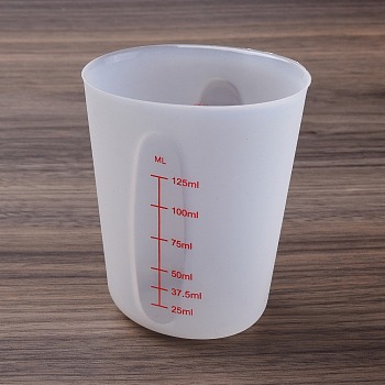 Silicone Measuring Cups, with Scale, Baking Tools, White, 50x74x93mm, Inner Diameter: 72x48mm, Capacity: 125ml(4.23fl. oz)