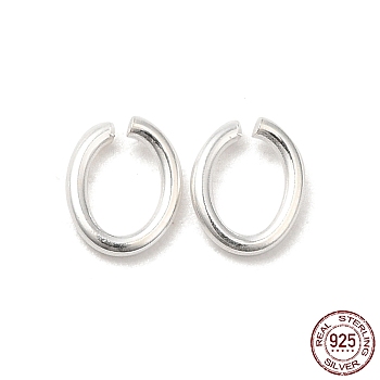 925 Sterling Silver Open Jump Rings, Oval, Silver, 20 Gauge, 5x4x0.8mm, Inner Diameter: 2.6x3.6mm, about 166pcs/10g