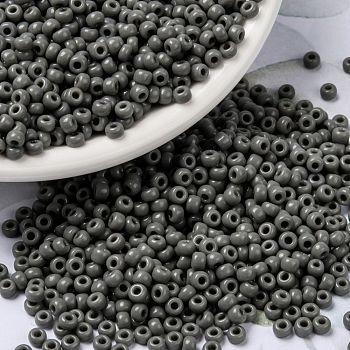 MIYUKI Round Rocailles Beads, Japanese Seed Beads, 8/0, (RR499) Opaque Falcon Gray, 8/0, 3mm, Hole: 1mm, about 422~455pcs/10g