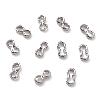 Non-Tarnish 304 Stainless Steel Quick Link Connectors, Peanut Shape, Stainless Steel Color, 7x3x1.5mm, Inner Diameter: 2x6mm