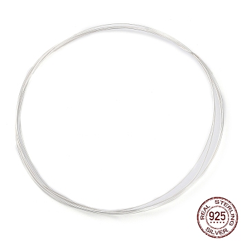 925 Sterling Silver Full Hard Wires, Round, Silver, 22 Gauge, 0.6mm